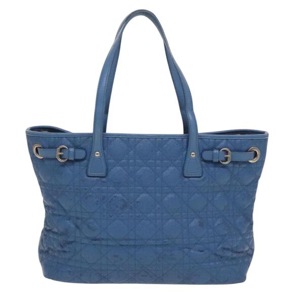 DIOR Canage Tote Bag Canvas Blue Silver - Picture 3 of 12